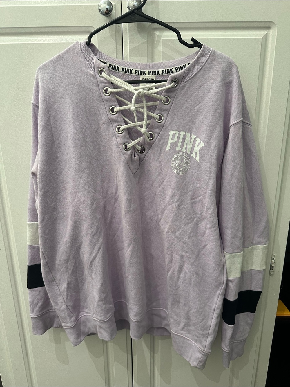 Victoria's Secret PINK Lavender Lace-Up Pullover